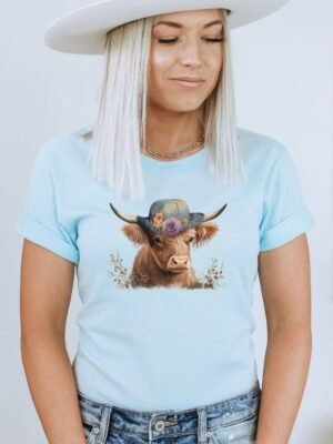 Cow With Hat T-shirt | Graphic Tee