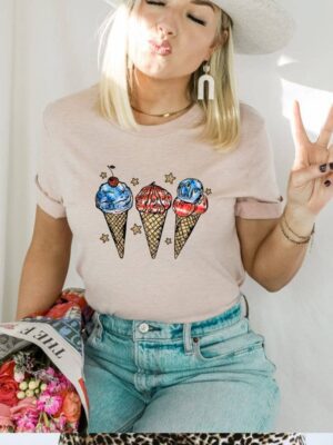 4th Of July Ice Cream T-shirt | Graphic Tee