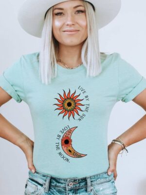 Live By The Sun Love By The Moon T-shirt | Graphic Tee