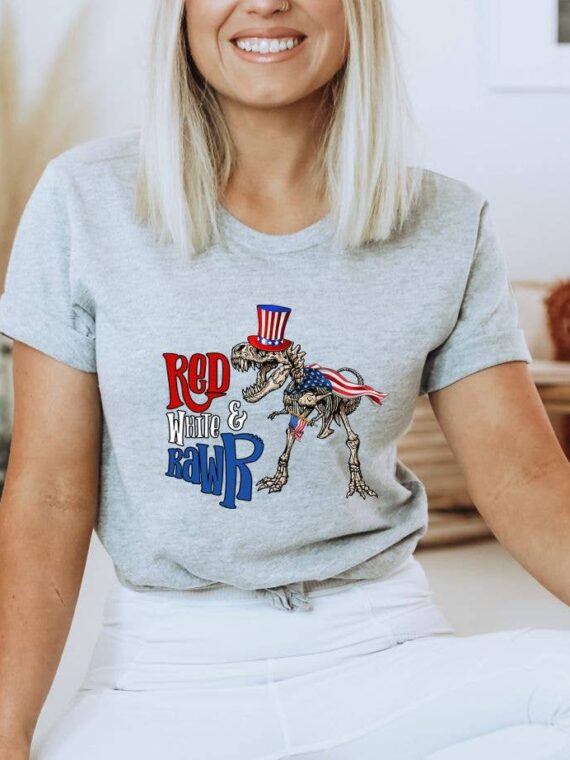 Red White Rawr T-shirt | Graphic Tee