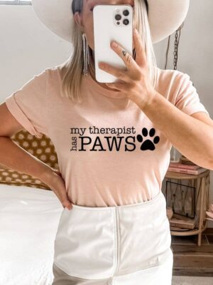 My Therapist Has Paws T-shirt | Graphic Top