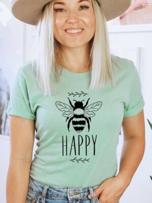 Bee Happy T-shirt | Graphic T-shirt