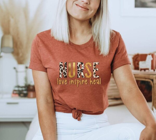 Nurse Inspire Love Heal T-shirt | Graphic Top