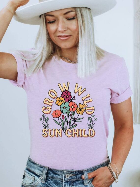 Grow Wild Sun Child T-shirt | Graphic Top