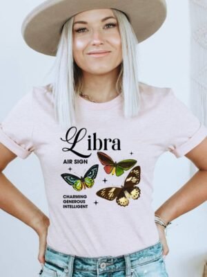 Libra Butterflies T-shirt | Graphic Top