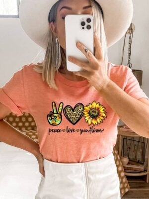 Peace Love Sunflower T-shirt | Graphic Tee