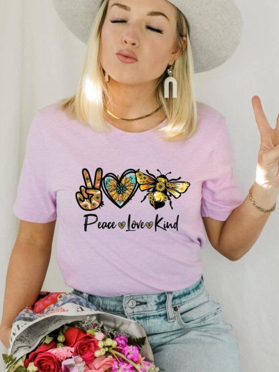 Peace Love Kind T-shirt | Graphic Top