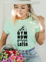 Gym Now Pizza Later T-shirt | Graphic Shirts