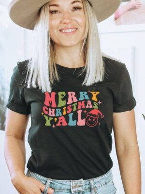 Merry Christmas Y'all T-shirt | Graphic Top
