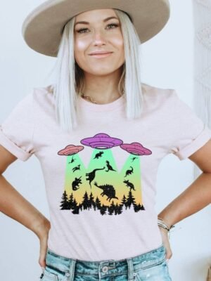 Dinosaur UFO T-shirt | Graphic Tee