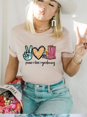 Peace Love Gardening T-shirt | Graphic Tee