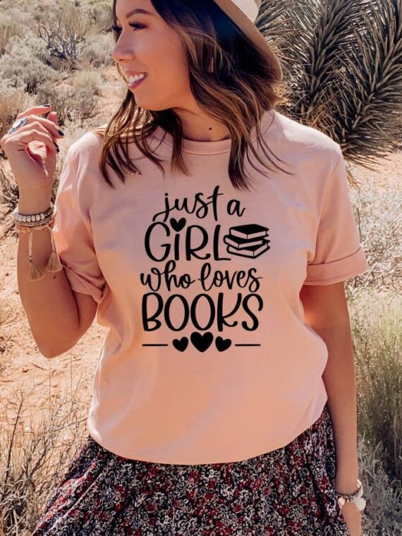 Just A Girl Who Loves Books And Coffee T-shirt | Women's Top