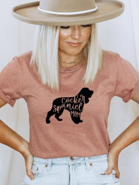 Cocker Spaniel Dog Mom T-shirt | Graphic T-shirt