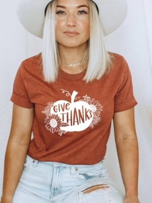 Give Thanks Pumpkin T-shirt | Graphic Gifts