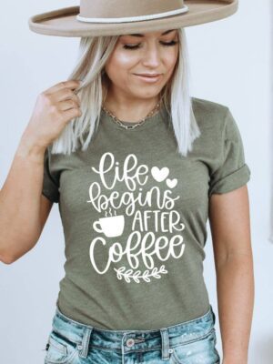 Life Begins After Coffee T-shirt | Graphic Gift