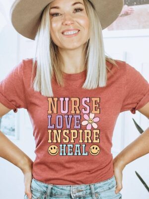 Nurse Love Inspire Heal T-shirt | Graphic Tee