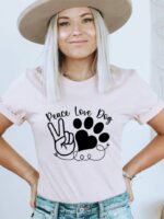 Peace Love Dog T-shirt | Graphic Top