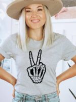 Peace Sign Skeleton T-shirt | Women's Tee