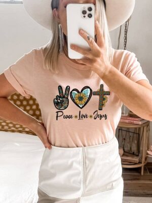 Peace Love Jesus T-shirt | Graphic Tee