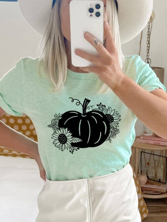 Floral Pumpkin T-shirt | Graphic Shirt