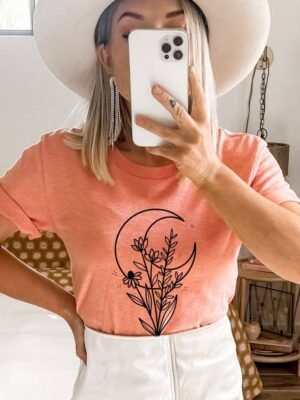 Floral Moon T-shirt | Graphic Shirt