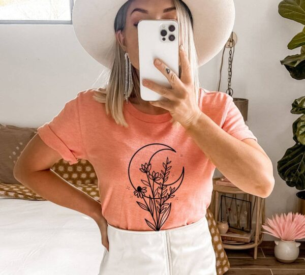Floral Moon T-shirt | Graphic Shirt