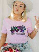 Peace Love Paws T-shirt | Graphic Top