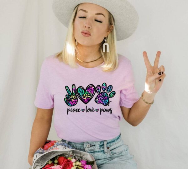 Peace Love Paws T-shirt | Graphic Top