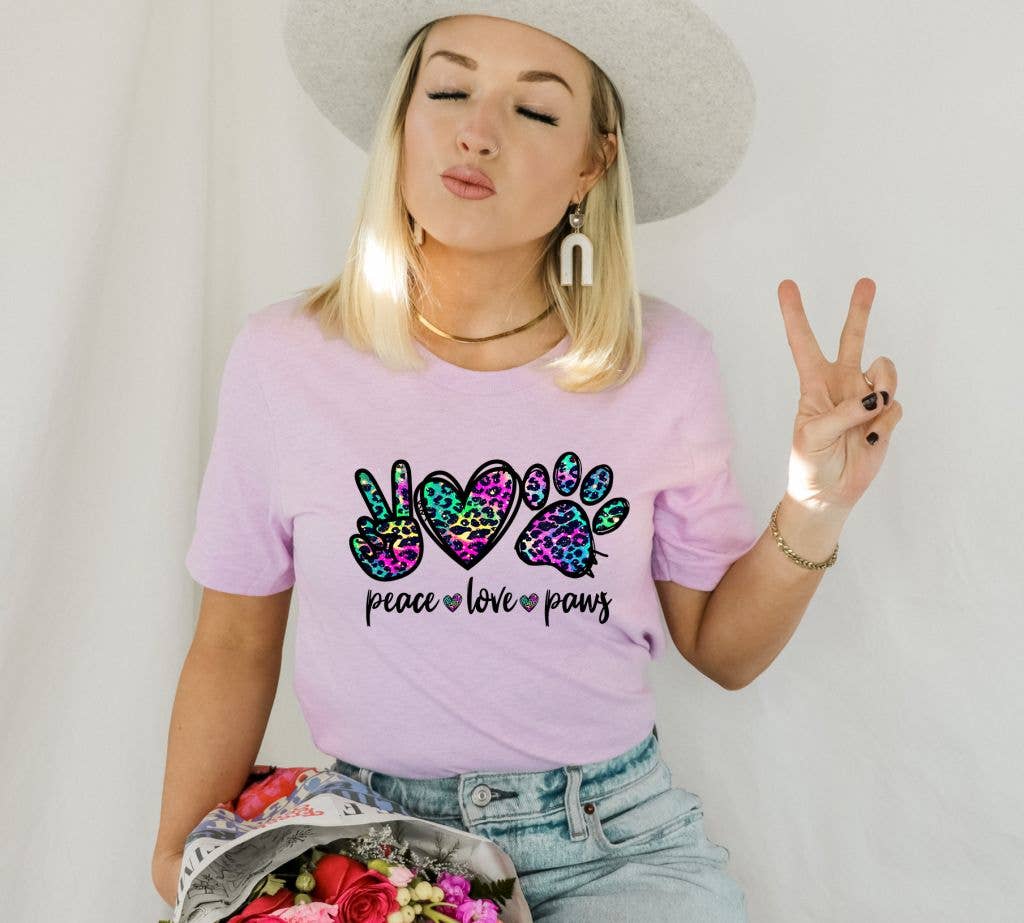Peace Love Paws T-shirt | Graphic Top