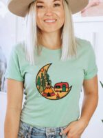 Camping Moon T-shirt | Graphic Top