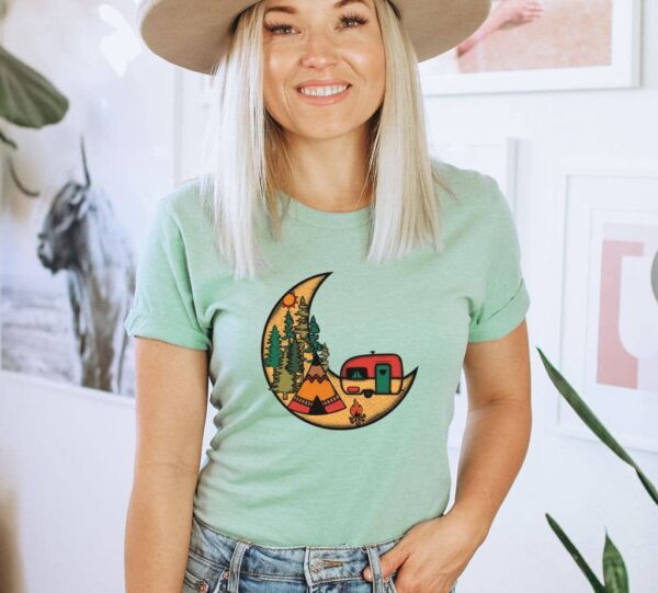 Camping Moon T-shirt | Graphic Top