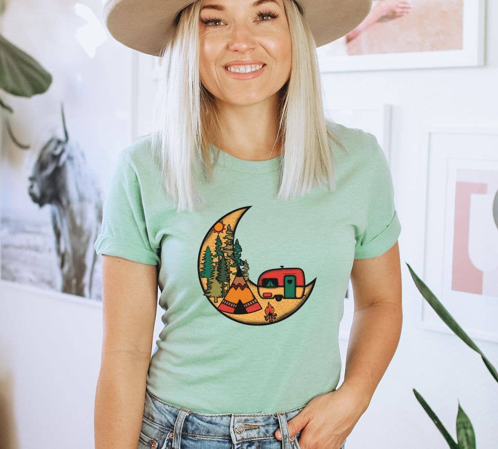 Camping Moon T-shirt | Graphic Top