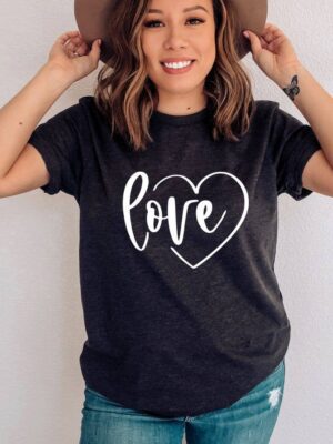 Love With Heart T-shirt | Graphic Shirt