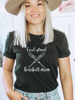 Loud Proud Baseball Mom T-shirt | Graphic Gift