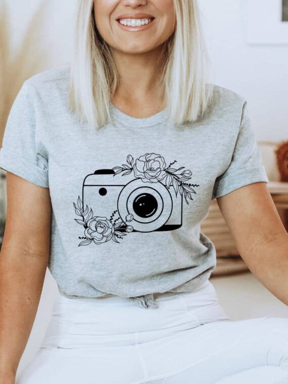 Floral Camera T-shirt | Graphic Tee
