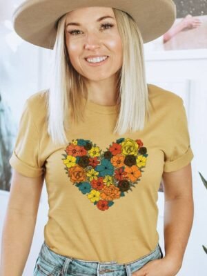Flower Heart T-shirt | Graphic Tee