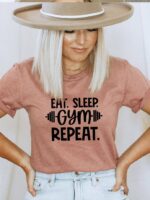 Eat Sleep Gym Repeat T-shirt | Graphic Top