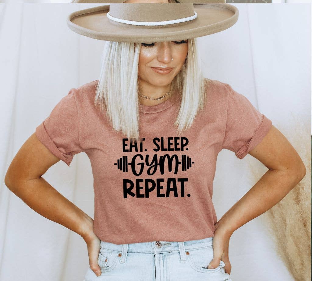 Eat Sleep Gym Repeat T-shirt | Graphic Top