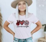 Peace Love Firefighter T-shirt | Graphic Tee