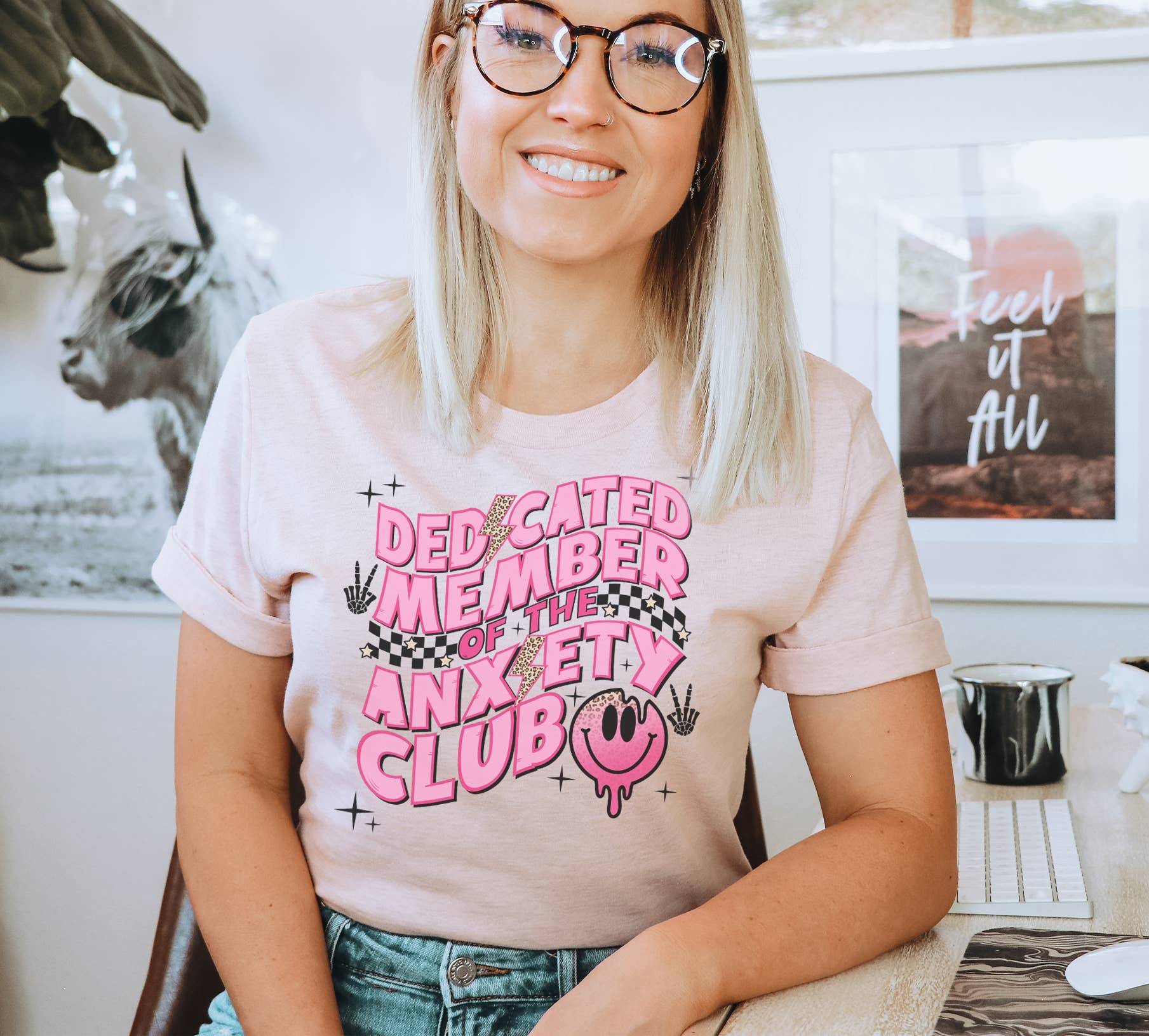 Dedicated Member Of The Anxiety Club T-shirt | Graphic Tee