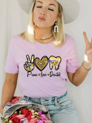 Peace Love Dental T-shirt | Graphic Top