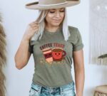 Coffee Teach Repeat T-shirt | Graphic Tee