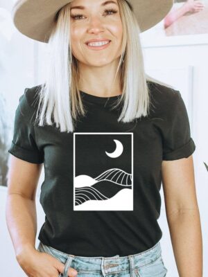 Mystical Moon Mountains T-shirt | Women's Gift