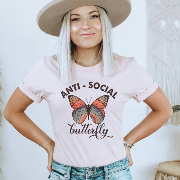 Anti Social Butterfly T-shirt | Graphic Top