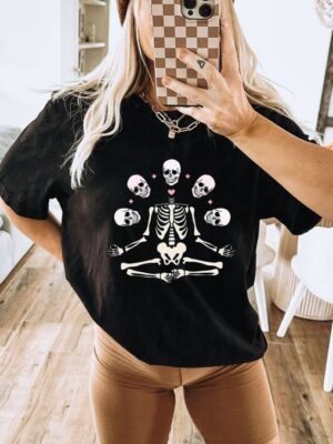 Skeleton Yoga T-shirt | Graphic Tee