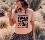 Fueled By Iced Coffee And Anxiety T-shirt | Graphic Shirt