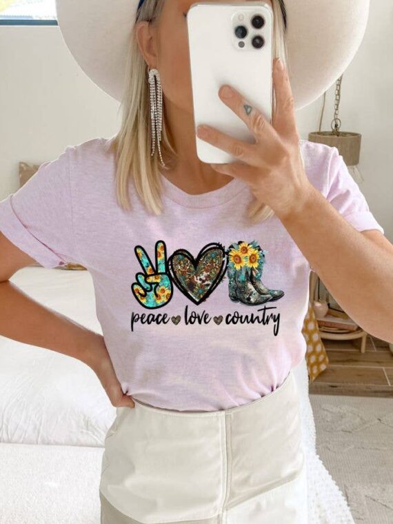 Peace Love Country T-shirt | Graphic Tee