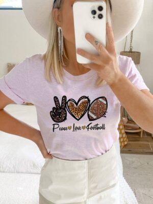 Peace Love Football T-shirt | Graphic Tee