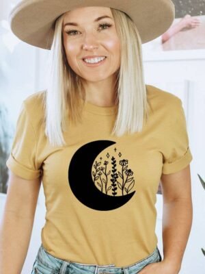 Floral Moon T-shirt | Graphic Tee