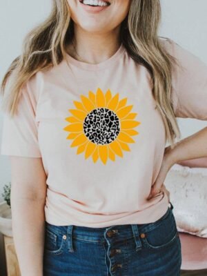 Leopard Sunflower T-shirt | Graphic Gift